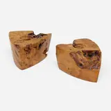 Candleholders, pair by George Nakashima, 1978, myrtle burl, sold May 2022