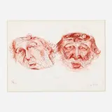 Robert Carston Arneson, Double Head Bath, 1977, conte crayon
