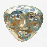 Mask by Beatrice Wood, lustre-glazed earthenware, sold May 2022