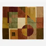 Contemporary, Medium pile carpet, hand-knotted wool and viscose blend