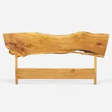 Queen-size headboard by George Nakashima, 1987, butternut, sold May 2022