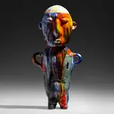 Michael Lucero, Untitled from the Pre-Columbus series, 1991, glazed and hand-painted earthenware