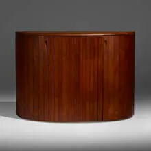 Demilune cabinet by Wharton Esherick, 1952, cherry, sold May 2022