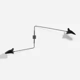 Serge Mouille, Appliqué simple à deux bras, 1954, enameled steel and aluminum, brass