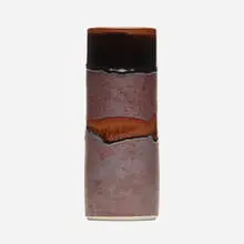 Brother Thomas Bezanson, Vase, tenmoku over kaki-glazed porcelain