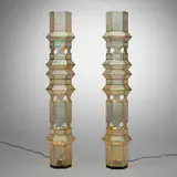 Fabien Cappello, Floor lamps from the City Lights series, pair, 2013, nickel-plated steel, lacquered steel