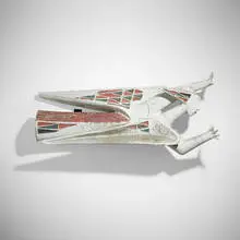 Jean Derval, L'Ange de l'Annonciation (Wall Sculpture), c. 1955, glazed chamotte, enameled steel
