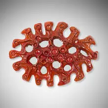 Juliette Derel, Wall mirror, c. 1955, glazed stoneware, mirrored glass