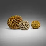 Hans Hedberg, Sponge vases, set of three, c. 1970, glazed stoneware