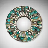 Vallauris, Wall mirror, c. 1965, glazed stoneware, mirrored glass