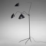 Serge Mouille, Rare and Important à trois bois, 1952, enameled steel and aluminum, brass