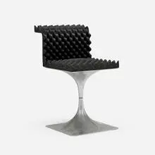 Roger Tallon, Module 400 chair, 1966, polished aluminum, foam