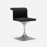 Roger Tallon, Module 400 chair, 1966, polished aluminum, foam