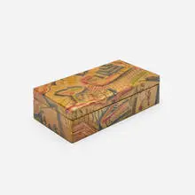 Donald Deskey, Matchbox, c. 1926, colored pencil on paper over wood, cedar lining