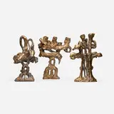 Catherine Val, Candelabrum, set of three, c. 1995, bronze