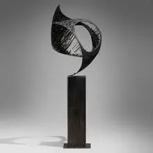 James Bearden, Passage, 2016, plasma-carved steel with metallic polywash finish