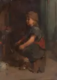 Thomas Faed Ra Hrsa, Lost in Thought, oil on canvas