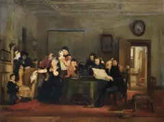 Ra Sir David Wilkie, Reading the Will: Finished Sketch, oil on panel