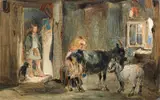 William Simson, The Goat Herd's Cottage, oil on panel