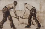 Two Mowers (1880) by Arthur Melville Arsa Rsw Ars, oil on canvas, sold Apr 2017