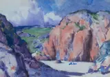 Port Bhan, Iona by Francis Campbell Boileau Cadell Rsa Rsw, watercolour, sold Apr 2017