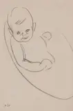 Samuel John Peploe Rsa, Baby Willy in his bath, conté