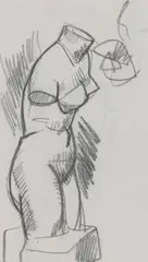Torso by John Duncan Fergusson, conté, offered Apr 2017