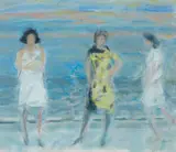 Three Women, Deauville by John Houston Obe Rsa Rsw Rgi Ssa, oil on canvas, sold Apr 2017
