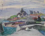 St. Monans, Fife by Anne Redpath Obe Rsa Ara Lld Arws Roi Rba, 1952, charcoal, wash and gouache, sold Apr 2017