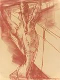 Rainer Fetting, Drehung (Vorstudie zur großen Skulptur), 1987, Rötelzeichnung auf Papier