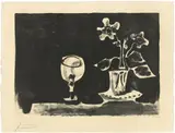 Nature morte au verre et fleurs by Pablo Picasso, 1947, Lithografie auf Arches-Velin, sold Jun 2017