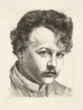 Karl Stauffer-Bern, Erstes Selbstbildnis, 1885, Radierung auf festem Velin