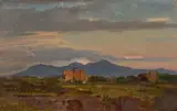 Louis Gurlitt, In der Römischen Campagna, Um 1845, Öl auf Papier, auf Karton aufgezogen