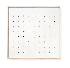 Sérvulo Esmeraldo, EXCITABLE (E7144), 1971, Karton und Faden auf Papier, montiert auf Holzplatte, im Acrylglaskasten