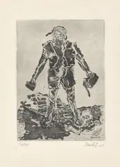Rebell by Georg Baselitz, 1965, Radierung auf Velin, sold Sep 2023