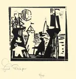 Lyonel Feininger, Abend am Meere, 1921, Holzschnitt auf Japanbütten