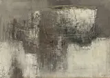 Mario Bionda, Ohne Titel, 1959, Öl und Kreide auf Papier auf Leinwand