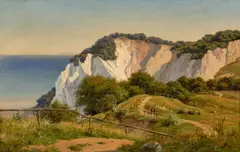 Carsten Henrichsen, Sommertag am Møns Klint, 1855, Öl auf Leinwand