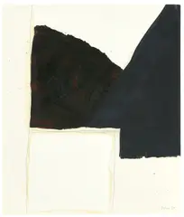 Schwarzes Feld mit Weiß by Ulrich Erben, 1979, Öl auf Papier, sold Nov 2019