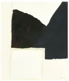 Ulrich Erben, Schwarzes Feld mit Weiß, 1979, Öl auf Papier