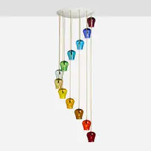 Morris Lapidus, Chandelier, c. 1962, hand-blown glass, painted steel