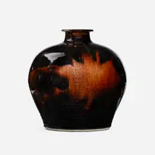 Brother Thomas Bezanson, Vase, Honan Tenmoku-glazed porcelain