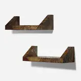 Wall-hanging shelves, pair by Paul Evans, 1974, welded, polychromed, and patinated steel, sold May 2022