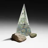 Kreg Kallenberger, Sliding Ledge, c. 1993, cut, ground, and polished optical crystal, stones