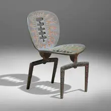 Terence Main, Frond chair, c. 1991, patinated and polished cast bronze