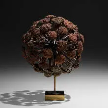 Val Bertoia, Celebrating 69 Years with Bronze Fireworks, 2018, patinated bronze, brass