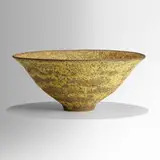 Large bowl by Gertrud and Otto Natzler, 1959, earthenware with Sulphur Crater glaze, sold May 2022