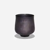 Vase form with lip by Gertrud and Otto Natzler, 1962, earthenware with Gunmetal Mat glaze, sold May 2022