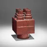 Otto Natzler, Cube with four stepped pipes on circular base