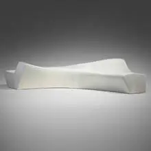 Zaha Hadid, Moraine sofa, 2000, fireproof foam, pony leather upholstery